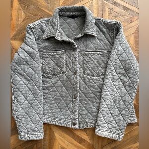 Jane and Delancey Quilted Soft Gray Shacket